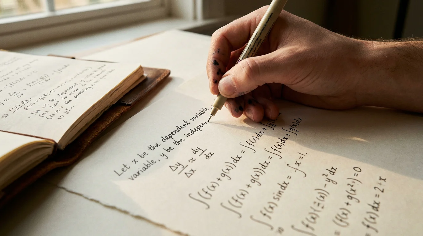 Hand writes the odds-to-probability formula step by step on plain paper